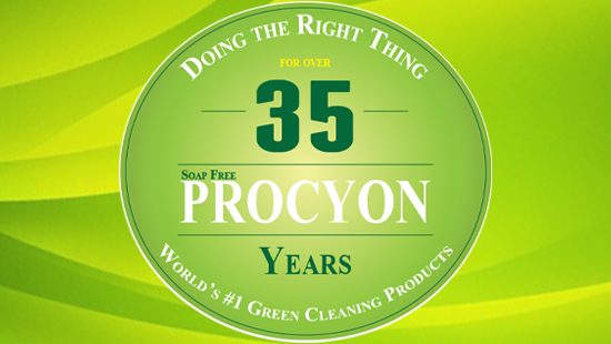 Soap Free Procyon World's Number 1 Green Cleaning Products Doing The Right Thing for over 35 Years Clean Carpet Insignia